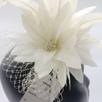 millinery supplies hat decoration hair accessory stripped goose feather flower