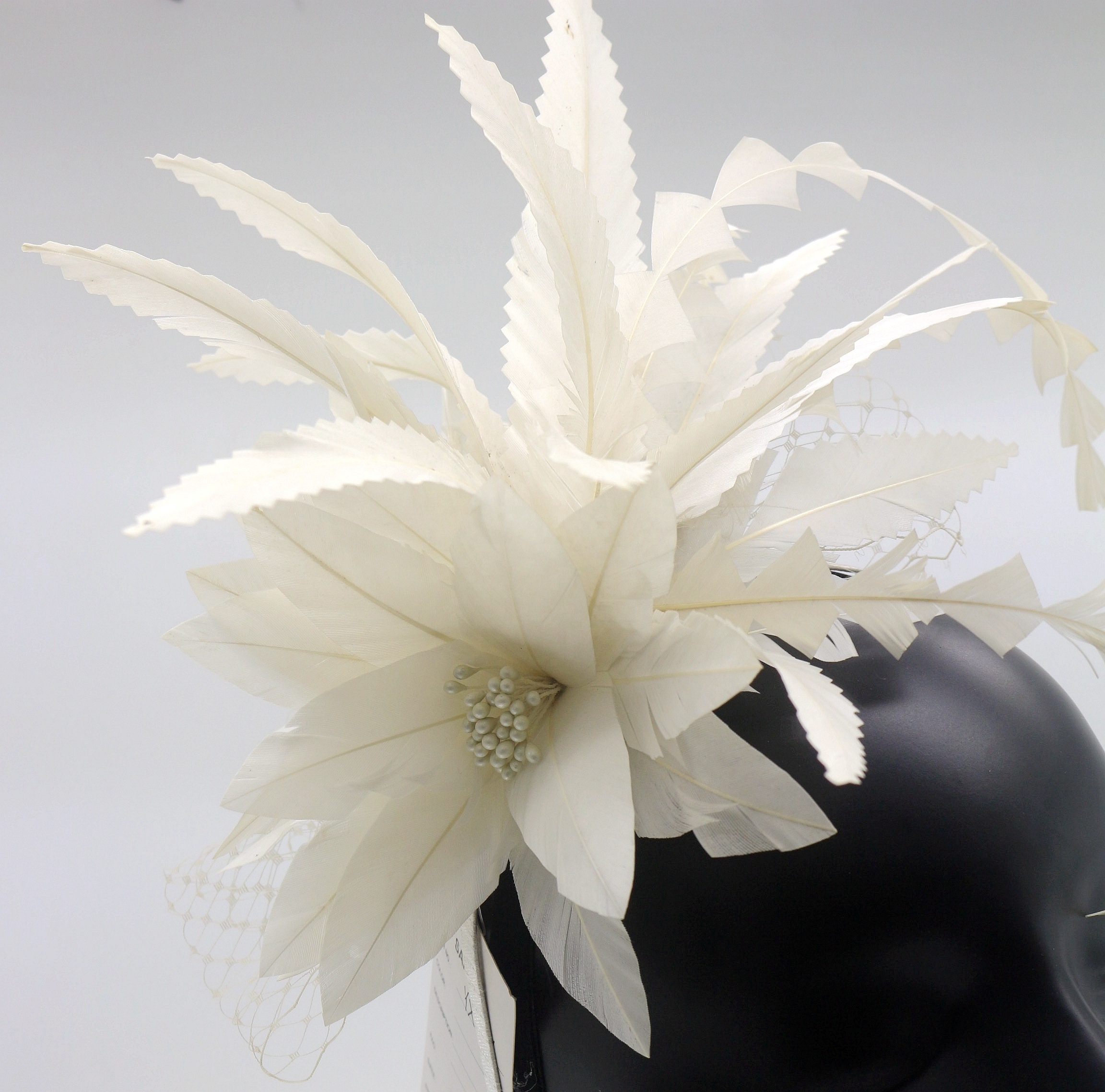 millinery supplies hat decoration hair accessory stripped goose feather flower