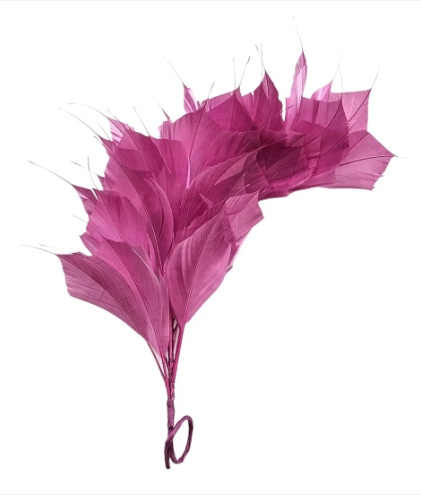 millinery supplies stripped goose feather flower mount with wire accessory