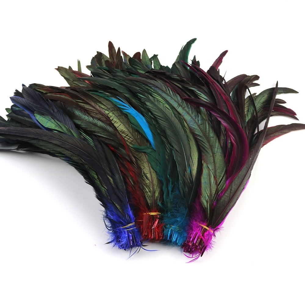 dyed rooster tail feather