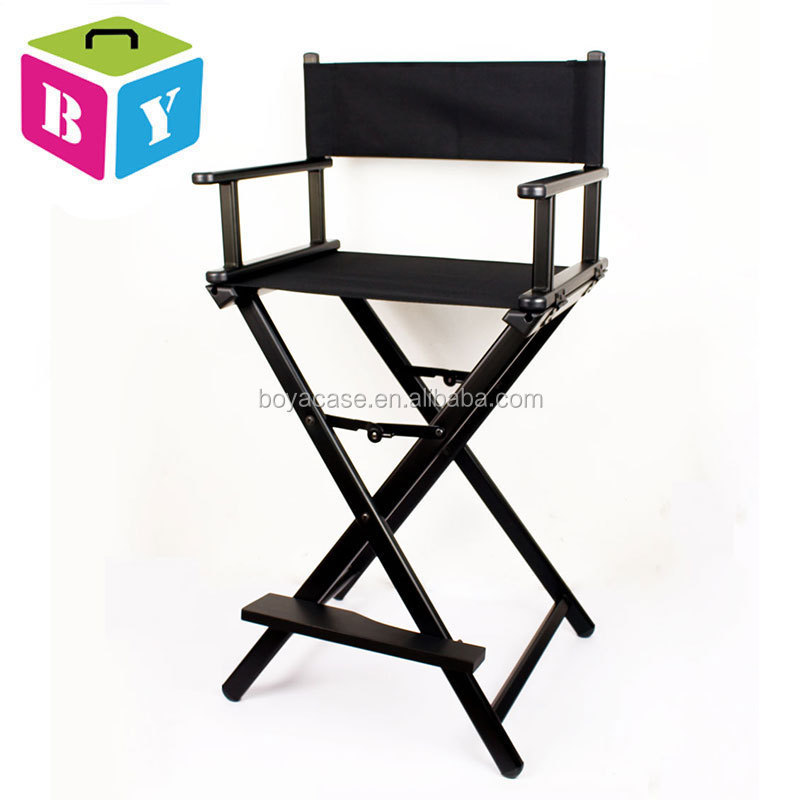 low MOQ Folding light weight black silver pink metal salon makeup artist make up chairs wholesale