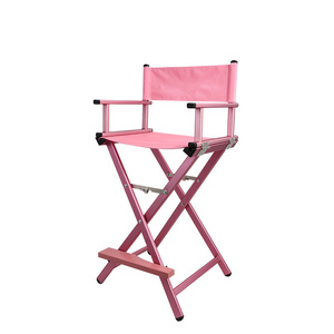 Folding portable light weight black silver pink metal salon makeup artist make up outdoor director chairs wholesale low MOQ