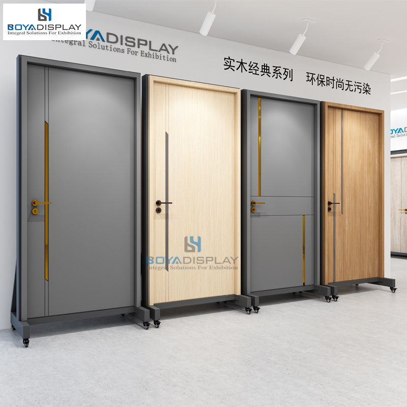 Customize Logo Size Kitchen Cabinet Smart Door Display Rack For Showroom Windows And Doors