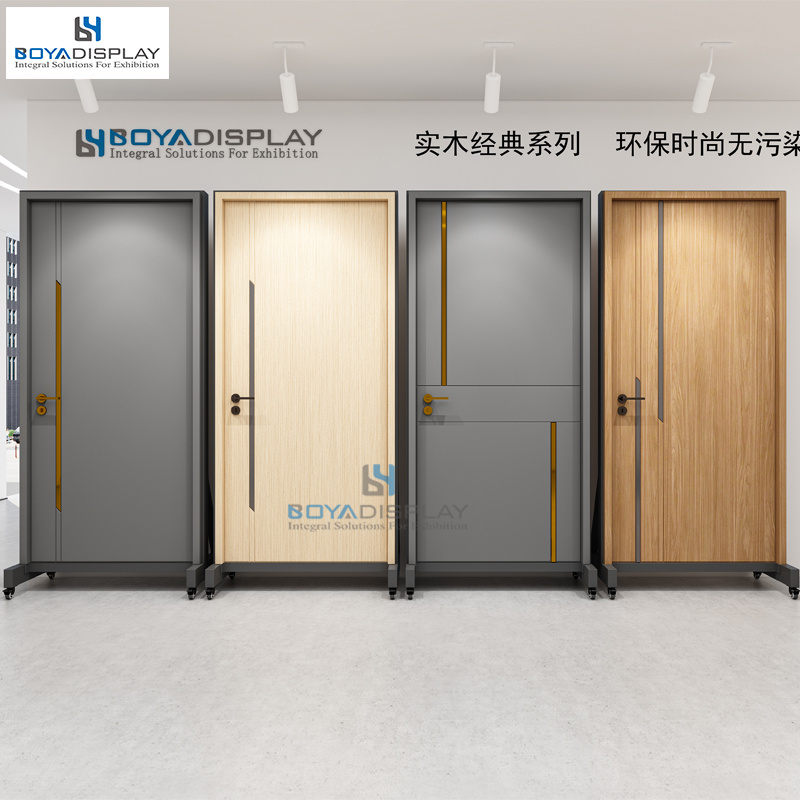 Customize Logo Size Kitchen Cabinet Smart Door Display Rack For Showroom Windows And Doors