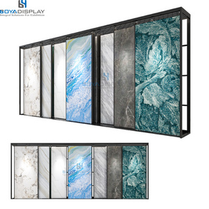 High Quality Adjustable Large Ceramic Tile Display Rack Stone Marble Stand Slab Quartz Granite Sliding Display Rack For Showroom