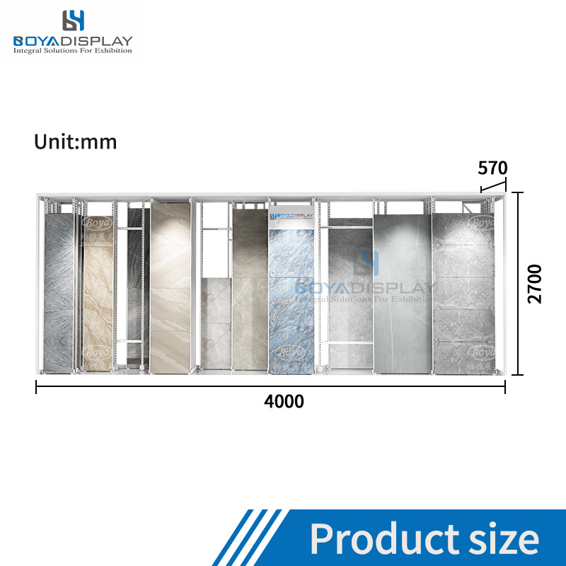 Customize Morden Cheap Granite Marble Metal Natural Stone Ceramic Tiles Sliding Display Rack Stands For Showroom