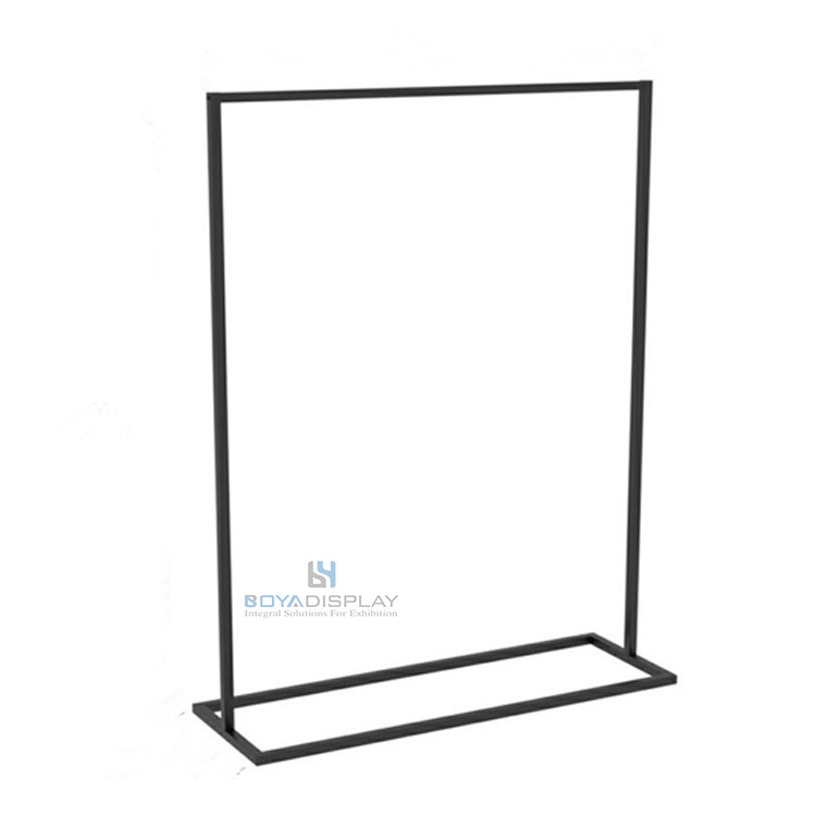 Retail Clothes Shops Mounted Garment Stand With Wood Shelf Garment Display Rack Clothing Garment Rack