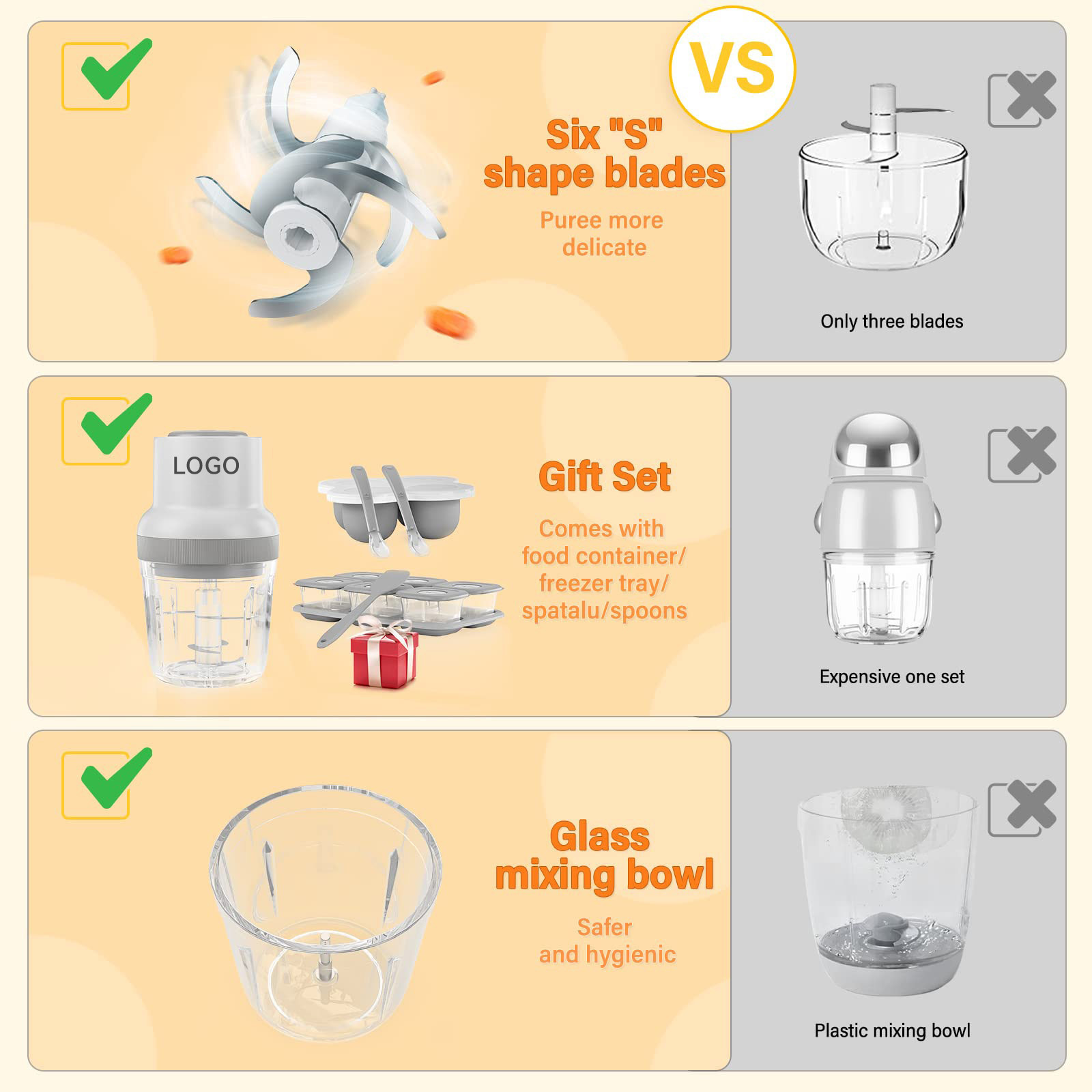 Multifunctional Baby Food Maker Processor Set Fruit Vegetable Meat Chopper Baby Food Blender