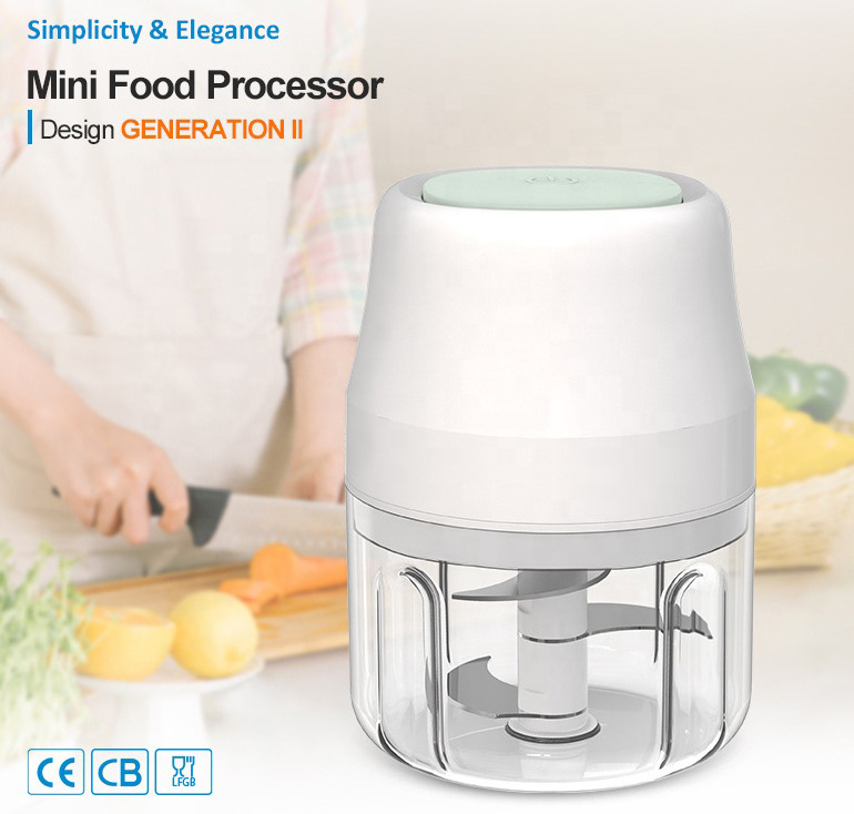 Factory customized USB Rechargeable Electric garlic carrot pepper Food Chopper mini food Processor