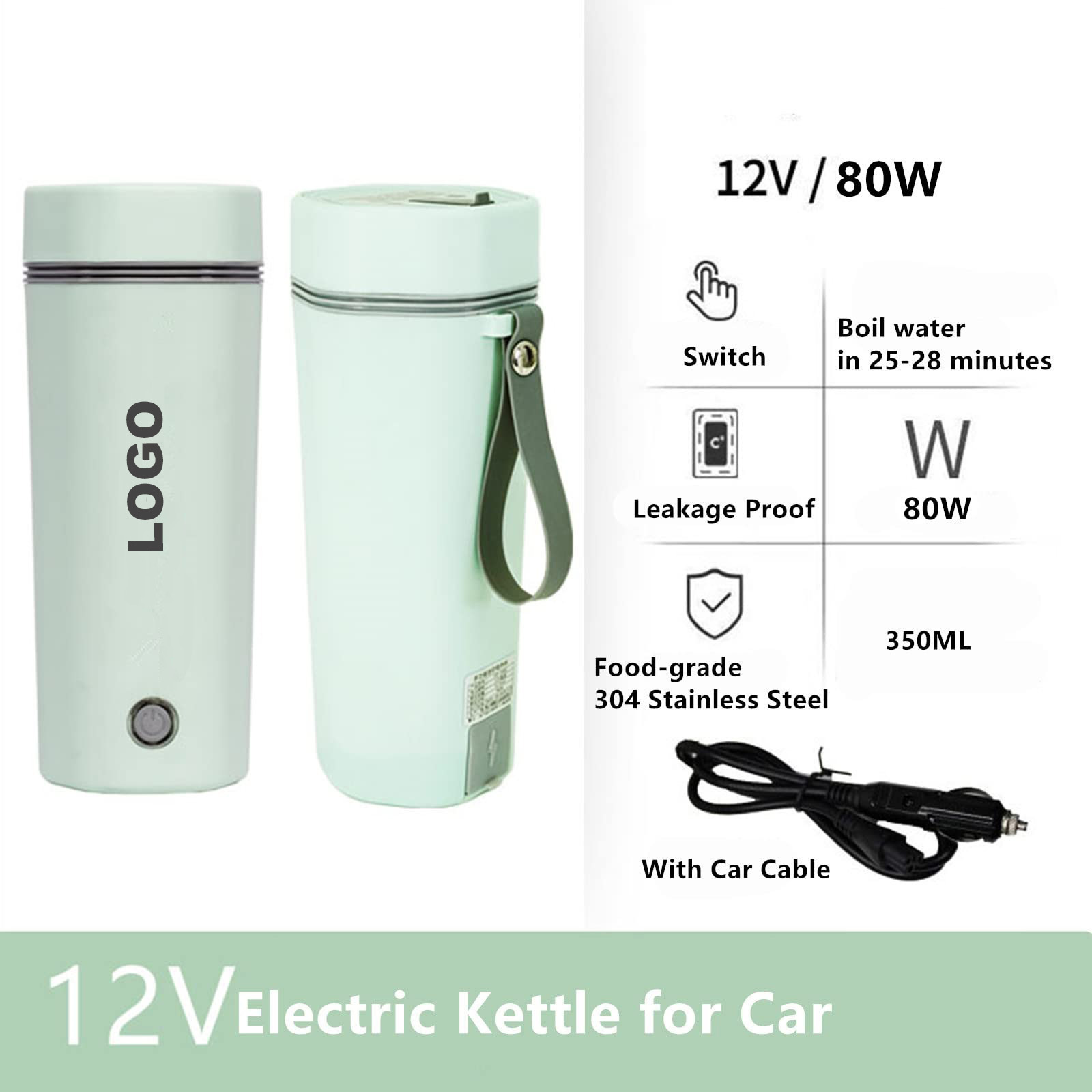 car electric  kettle hot sale electric heated travel coffee cup 12v /24V electric portable kettle smart car heating car kettle