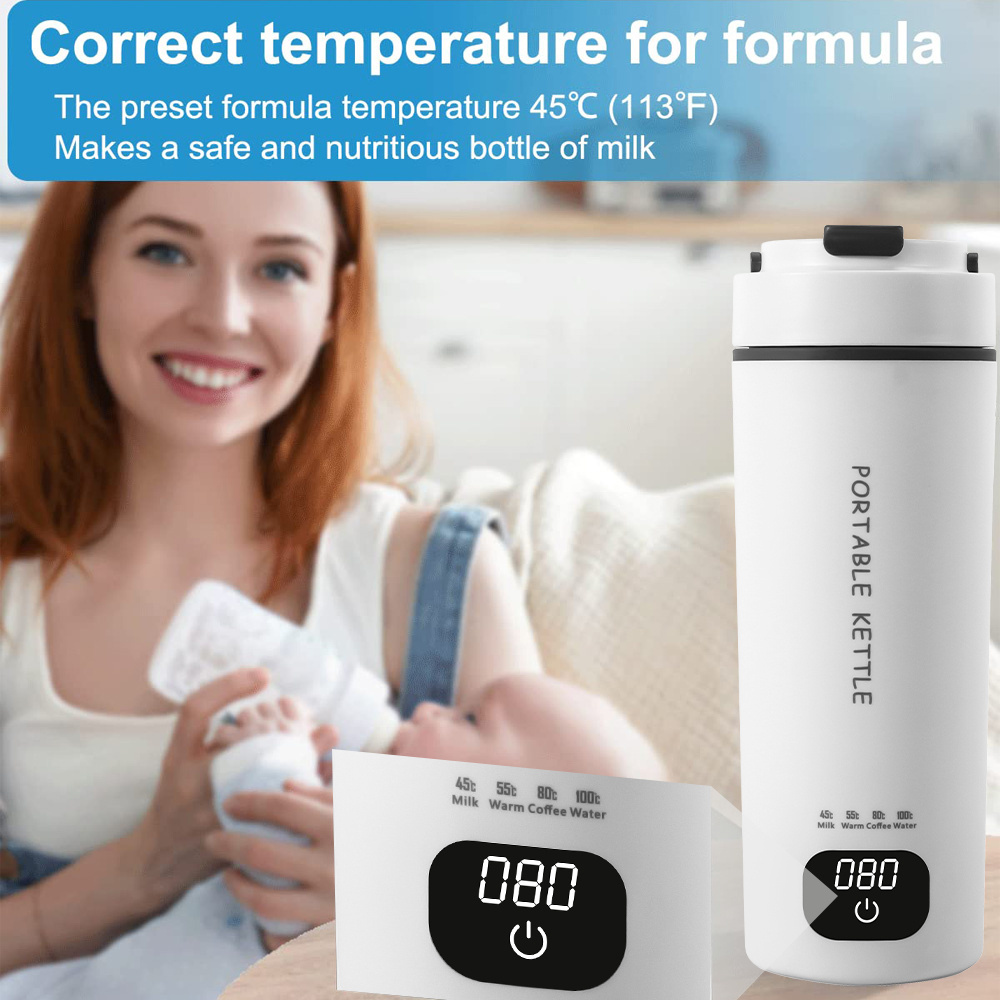 Portable Car Heater Travel kettle 12v / 24V Stainless Steel Electric Kettle Thermo Cup digital temperature display kettle