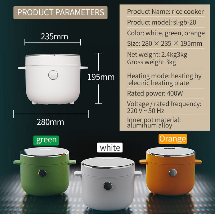 Smart Mini Rice Cooker 4 Cups 2.0l Rice Cooker Small Travel Portable Rice Cooker for 2-4 People