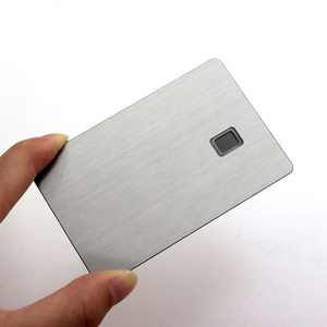 0.8mm blank stainless steel with chip metal credit card bank deluxe embossed digital printed card metal business card