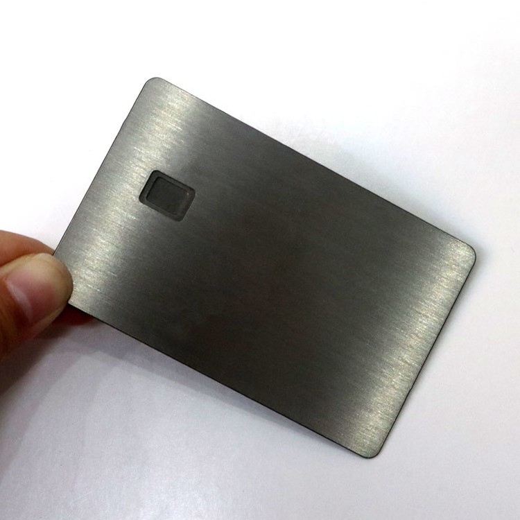 0.8mm blank stainless steel with chip metal credit card bank deluxe embossed digital printed card metal business card