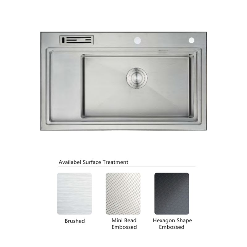 Wholesale Rectangular 304 Single Bowl Topmount Stainless Steel Kitchen Sink Multifunction Kitchen Sink