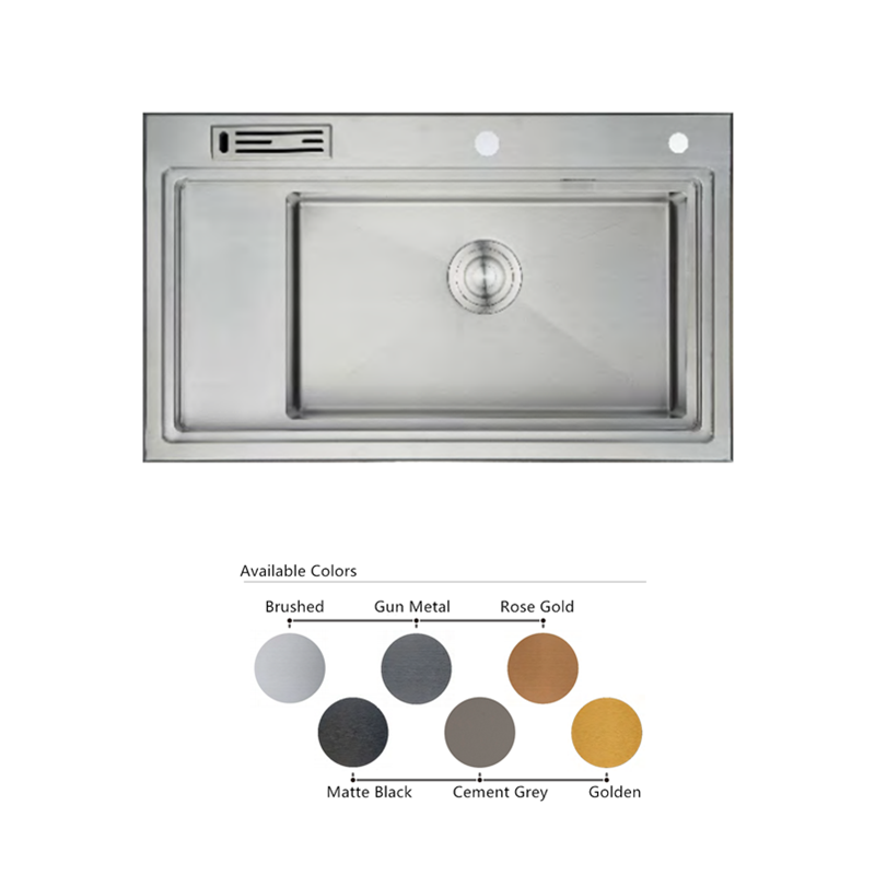 Wholesale Rectangular 304 Single Bowl Topmount Stainless Steel Kitchen Sink Multifunction Kitchen Sink