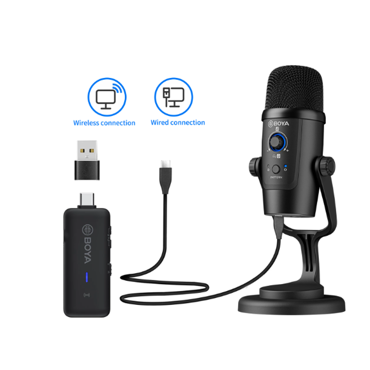 BOYA BY-PM500W Wired Wireless desk gaming and podcasting Microphones usb studio music Condenser Mics for Meeting recording PC