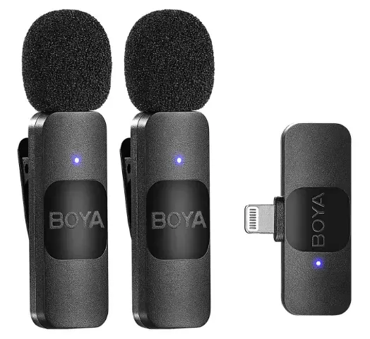 BOYA BY-V2 Small Professional Wireless Lavalier Mini Microphone for iPhone Android Live Broadcast Recording Interview Vlog