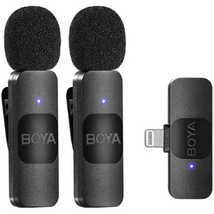 BOYA BY-V2 Small Professional Wireless Lavalier Mini Microphone for iPhone Android Live Broadcast Recording Interview Vlog