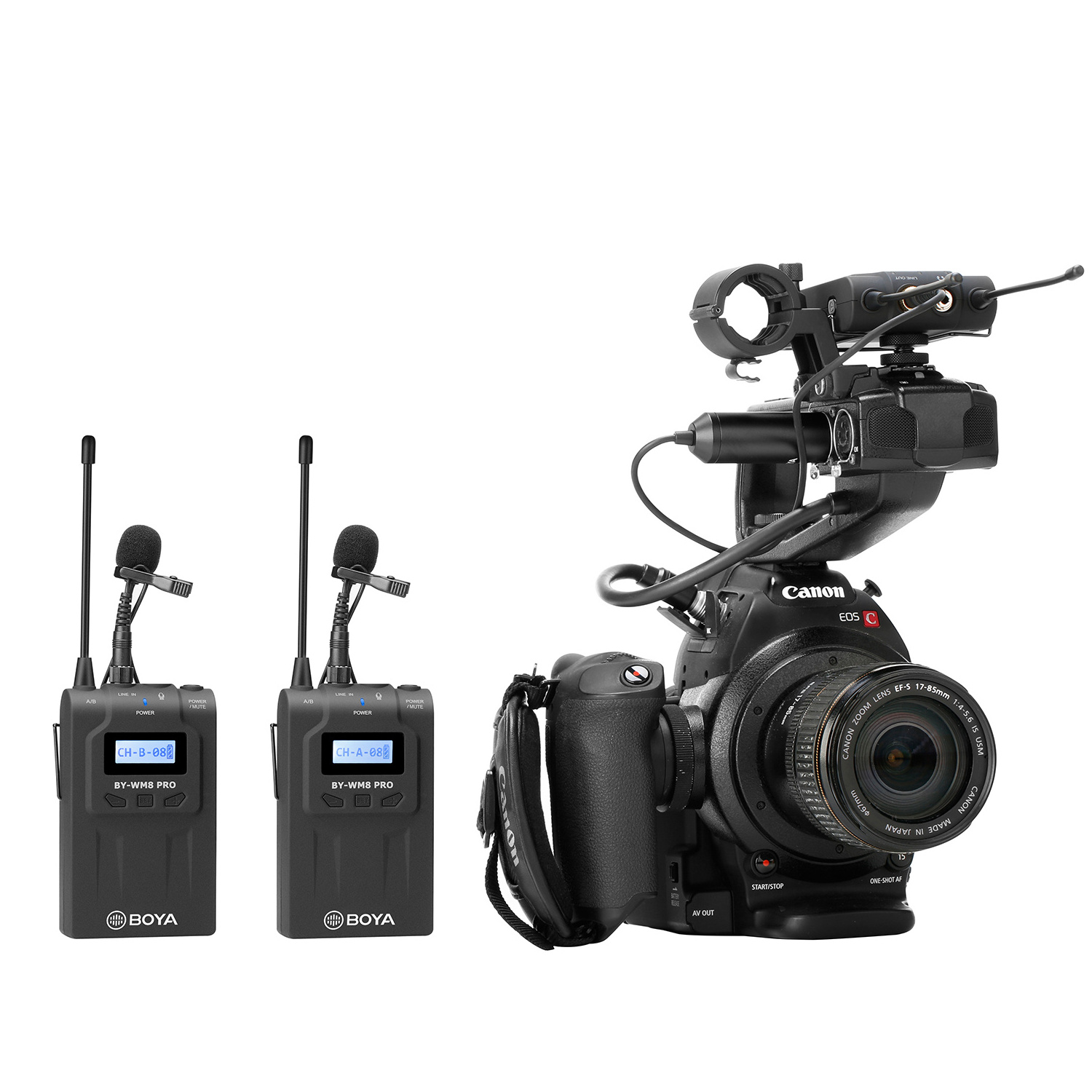 BY-WM8 PRO K2 Dual Channel UHF Wireless Microphone Kit