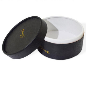 Custom Printing Label Black Kraft Round Paper Tube Lid Cardboard Cosmetic  Lipbalm Paper Cartridge Cans Tube Packaging