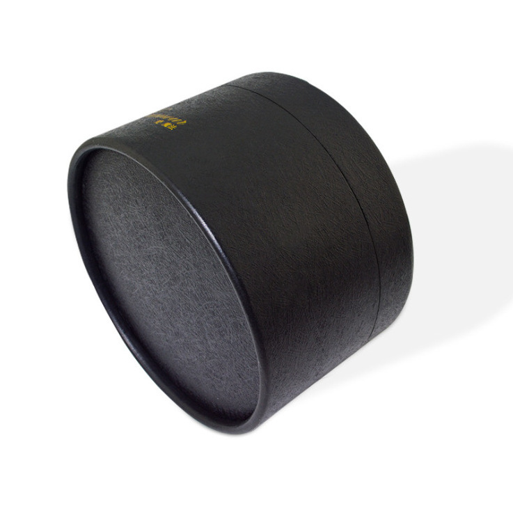 Custom Printing Label Black Kraft Round Paper Tube Lid Cardboard Cosmetic  Lipbalm Paper Cartridge Cans Tube Packaging