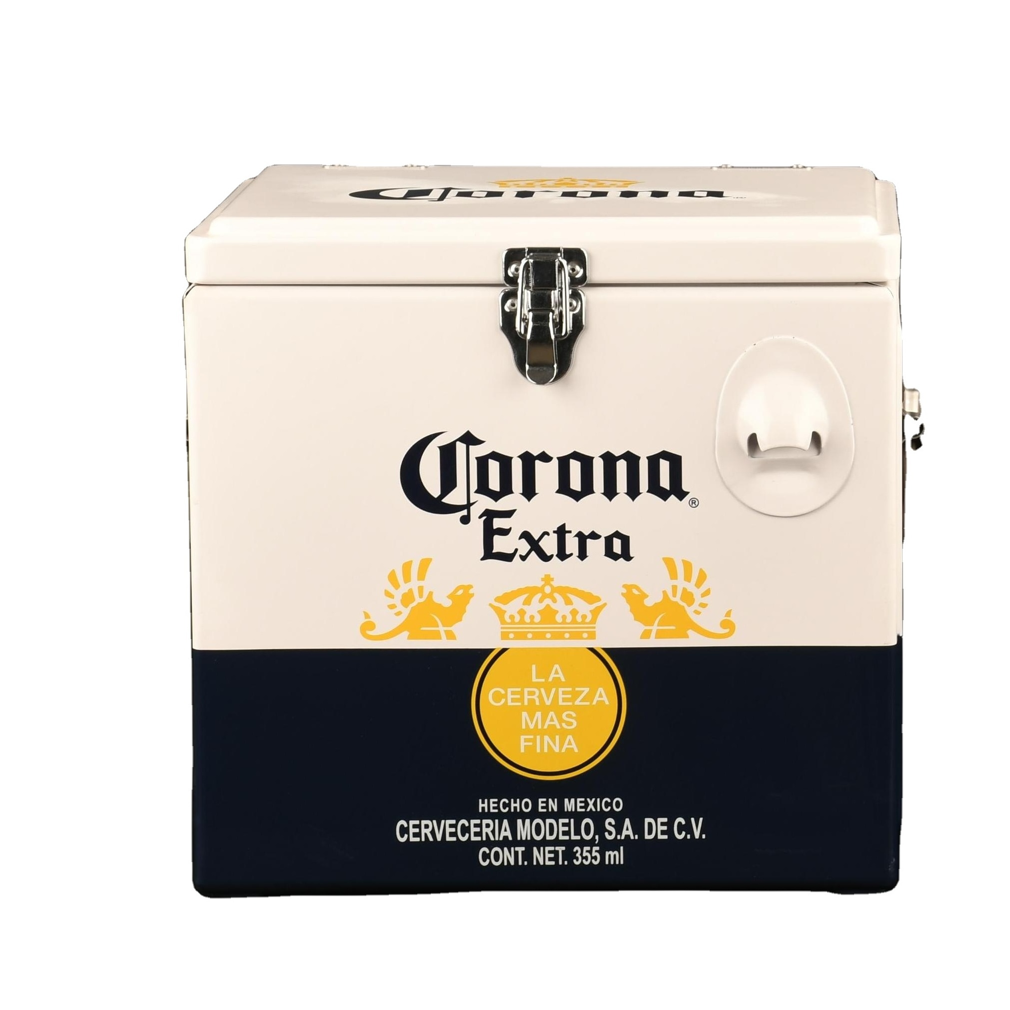 top sales High Quality 15L Corona extra metal ice cooler box beer beverage cooler box