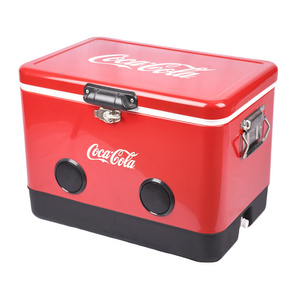 Top quality red 54qt custom retro cooler boxes picnic beach camping metal Ice cooler