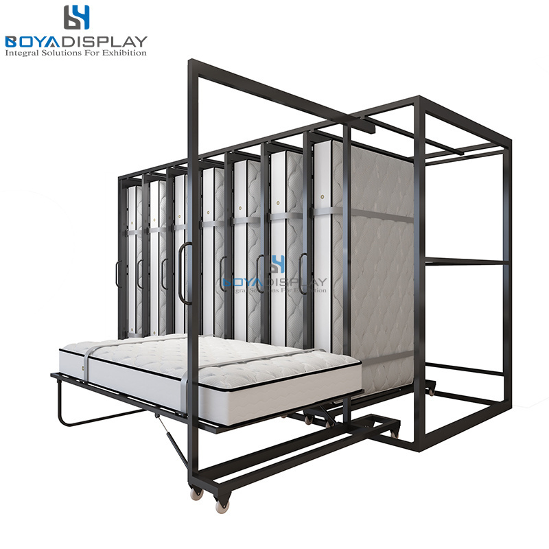 Boya Well Designed sliding mattress Show Display System push-pull rubber mattress display stand rack for  Supermarket Store