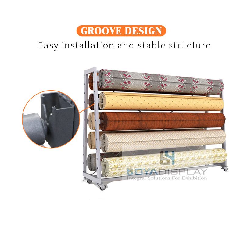 Manufacture Cheap price Rubber Blanket Multi-specification Carpet Fabric Rug DIsplay Rack