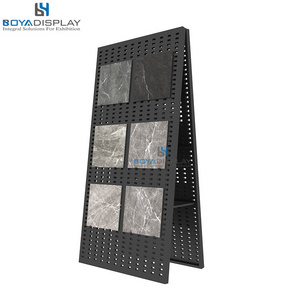 Double Side Slab Tile Display Rack Mounted Wall Display Rack For Tile Stone Quartz Display Rack