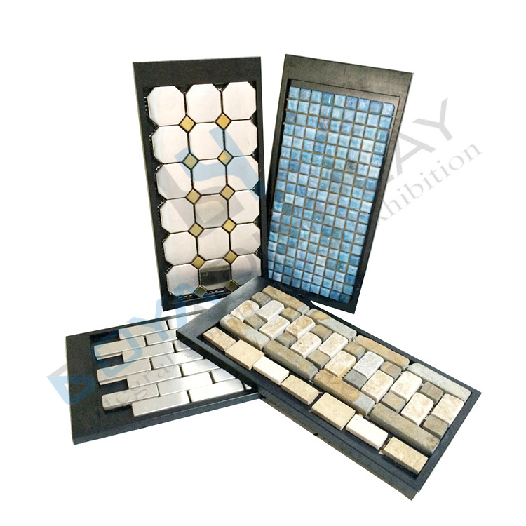 Boya Displays Customized New Arrive Design Top quality artifical stone mosaic sample MDF ceramic tile  display sample board