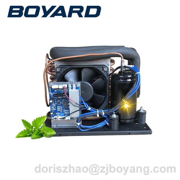 zhejiang boyard r134a 12v 24v small refrigeration units with 12 volt refrigerator compressor for mini refrigerator freezer