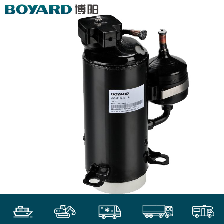 battery powered 24v electric ac compressor for vehicle of dc 12/24v hvac for cabin of tractor