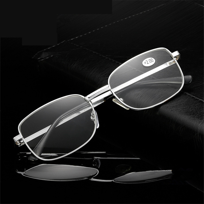 Cheap Men Reading Glasses Women Presbyopic Glasses Elderly Metal Frame Hyperopia Diopter 1.0 1.5 2.0 2.5 Prescription Eyeglasses