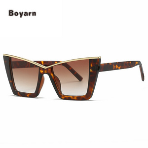 Boyarn Discount Wholesale Dropship Supplier Eyewear Luxury For Men Retro Oversized Cat Eye Sunglasses