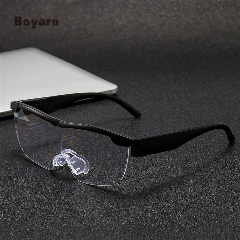 Boyarn Blue Light Blocking +2.50 Degree Big Vision Chargeable Led Light Reading Glasses 1.6 Times Magnifying Glasses Wholesale