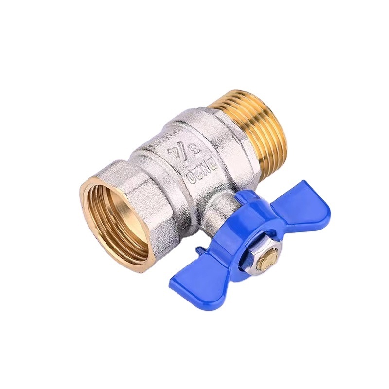 High Quality Forged Brass Ball Gas Control Valve with Butterfly Handle For Gas Oil Water external Thread for pex pipe