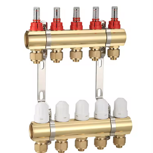 forged under floor water radiant heating brass flow manifold valve with flowmeter for plastic PPR Pipe 1/2" PEX tube manifolds