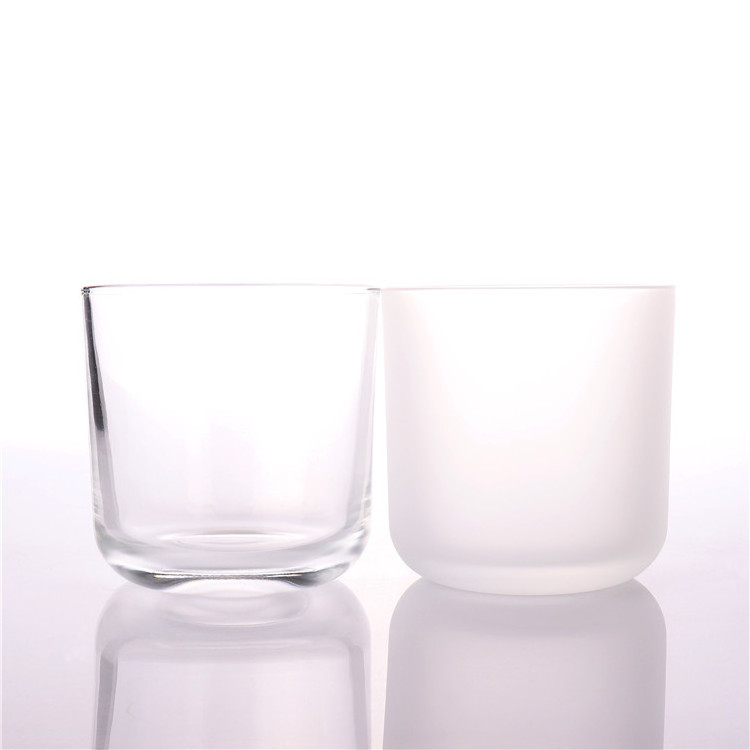 BOYE OEM Manufacturing 102*102mm Glass Candle Vessel With Lids Wholesale Large Clear Round Bottom Jars For Candles Making