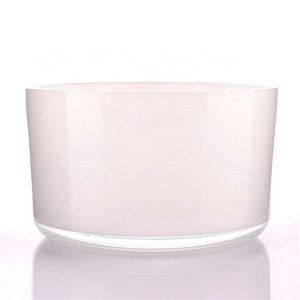 BOYE Wholesale 16oz 24oz Luxury 3 Wicks Wide Mouth Candle Holders White Arc Bottom Glass Candle Jars With Lids For Candle Making