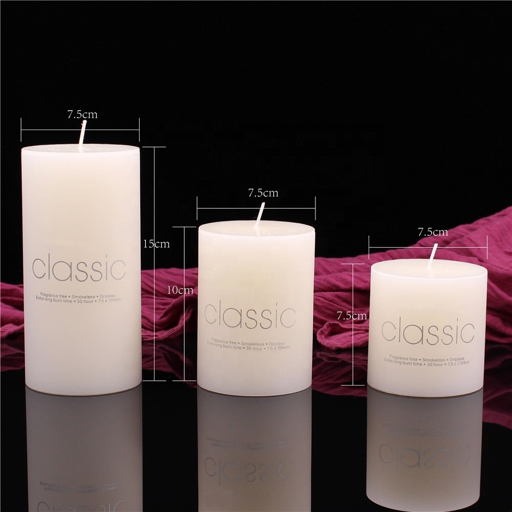 wholesale wedding decoration smokeless no tears pillar white candles