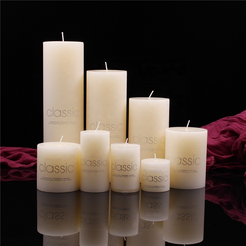 wholesale wedding decoration smokeless no tears pillar white candles