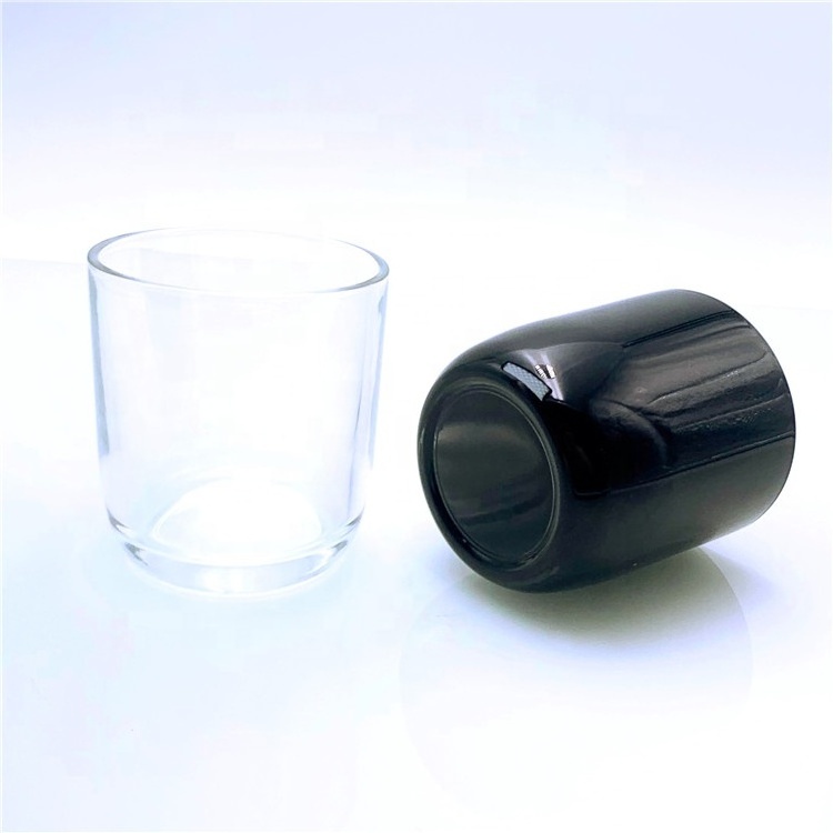 BOYE Wholesale Empty 7oz 8oz Votive Black Glass Candle Containers Holders with Lids and Boxes