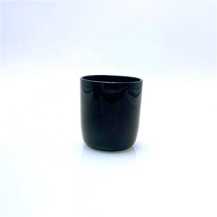 BOYE Wholesale Empty 7oz 8oz Votive Black Glass Candle Containers Holders with Lids and Boxes