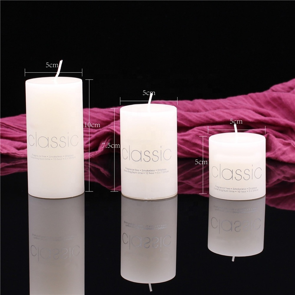 wholesale wedding decoration smokeless no tears pillar white candles