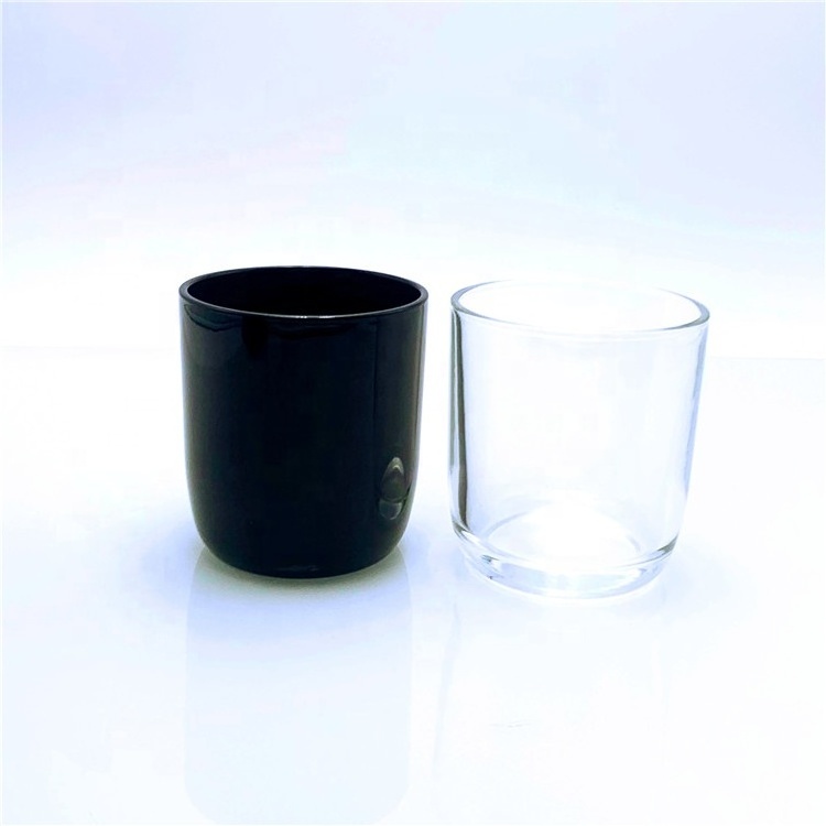 BOYE Wholesale Empty 7oz 8oz Votive Black Glass Candle Containers Holders with Lids and Boxes