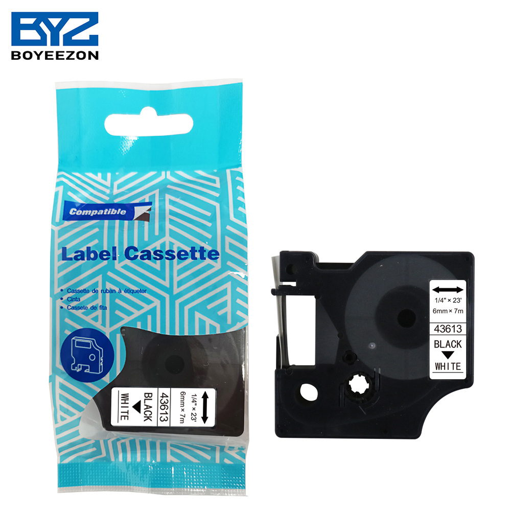 9mm 6mm 12mm Compatible dymo 450 labels tape 40913 43613 45013 letratag tape black on white dymo label for 160 280 420P Printer