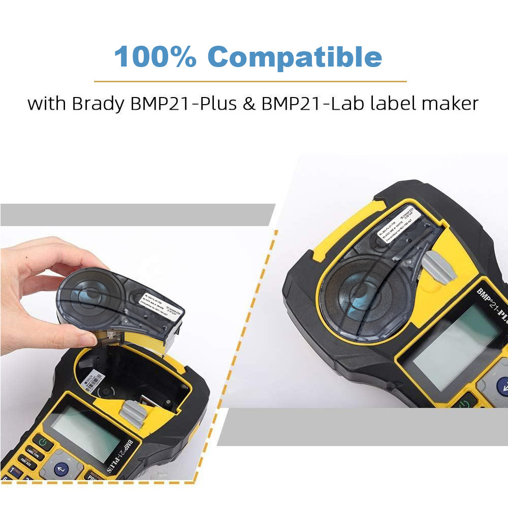 Free Sample Industrial Vinyl Labels Compatible Brady M21-750-595 Label Cartridge Tape for brady