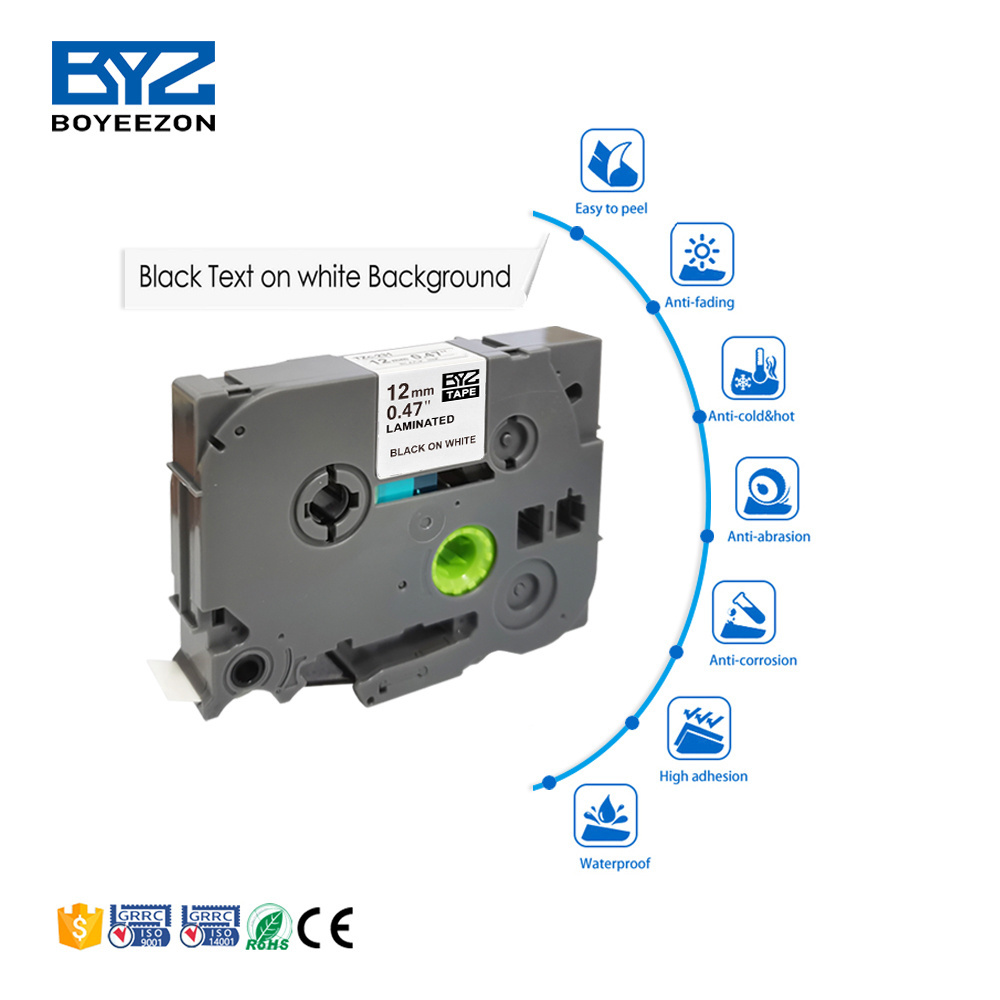 Premium quality compatible tze-231 for brother p touch brother tz  white clear tapes printer ribbon cartridge